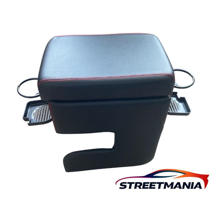 Универсален автомобилен подлакътник, кожен с поставка за чаша