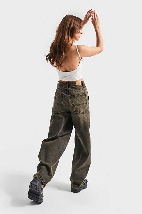 Женские хаки джинсы Skater с высокой посадкой