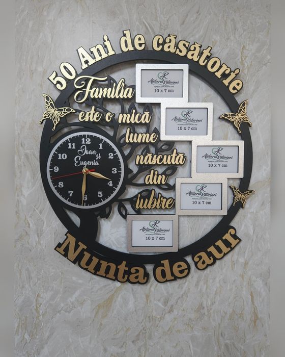 Ceas 25-50 ani casatorie personalizat