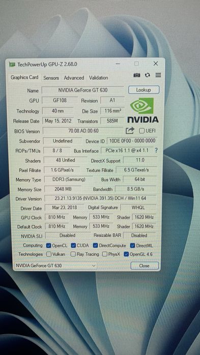 Видеокарта GT 630 2gb GDDR3