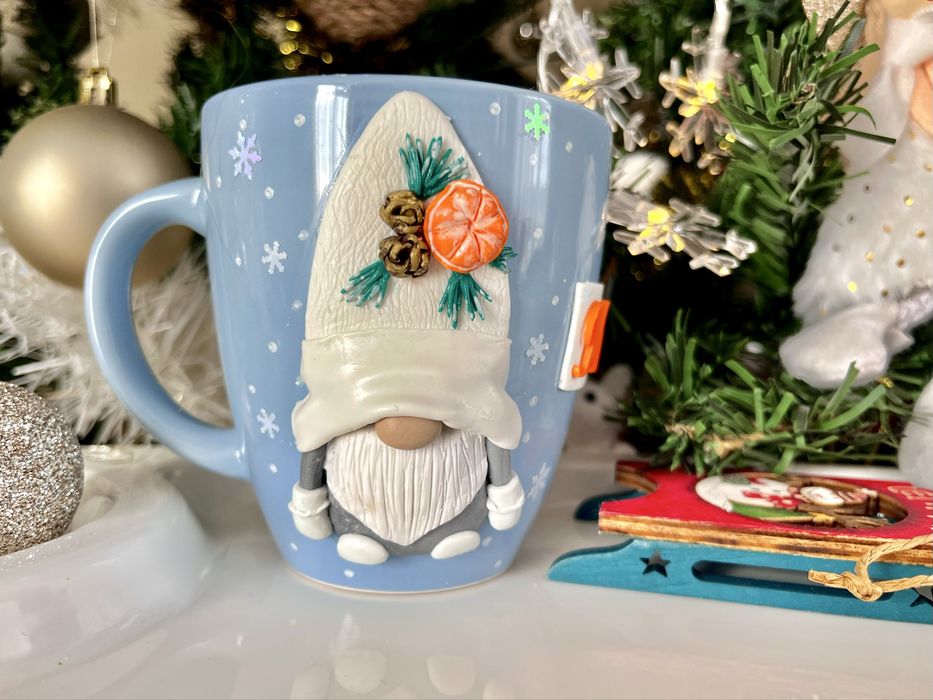 Коледна чаша с полимерна глина