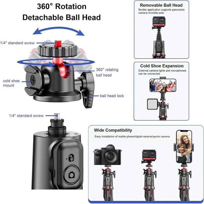 HSU C03 Flexible Tripod – Телескопичен статив 3в1 тип Октопод