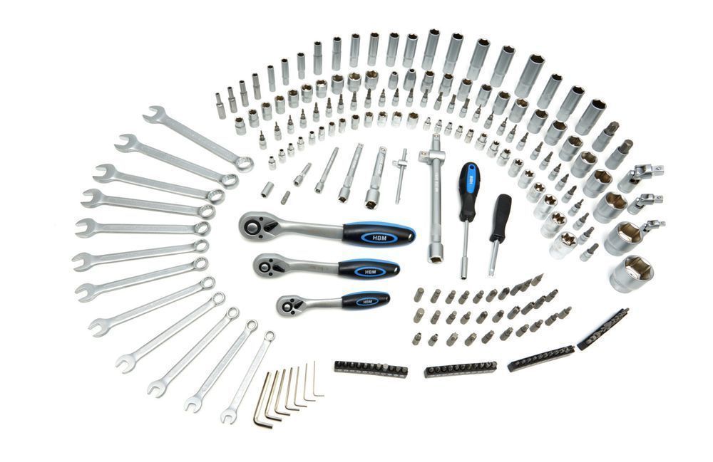 Trusa de scule profesionala cu tubulare si clicheti 1/2 3/8 1/4 216 pi