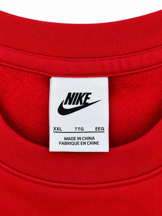 Bluză Nike bărbați roșie, mărimea XXL, logo Swoosh brodat, crewneck