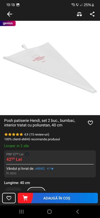 Posh patiserie Hendi, set 2 buc 40 cm