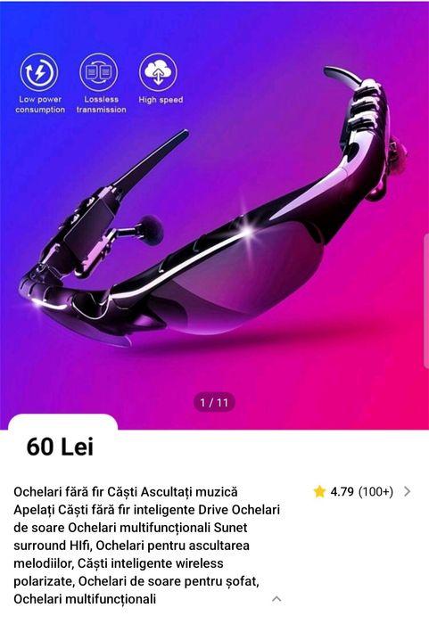 Ochelari cu Casti Wifi