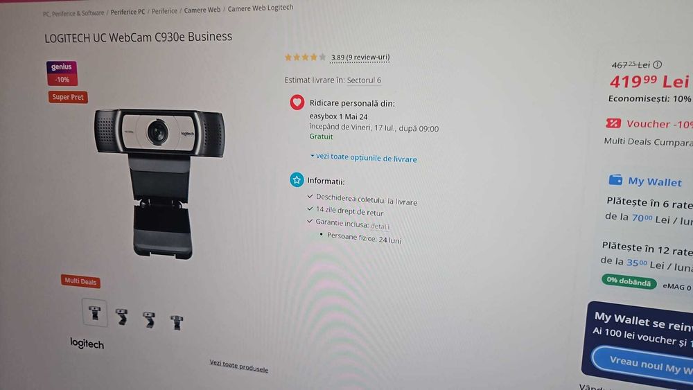 Camera web Logitech C930e-HD 1080p,microfon,Gaming,Videochat,Streaming