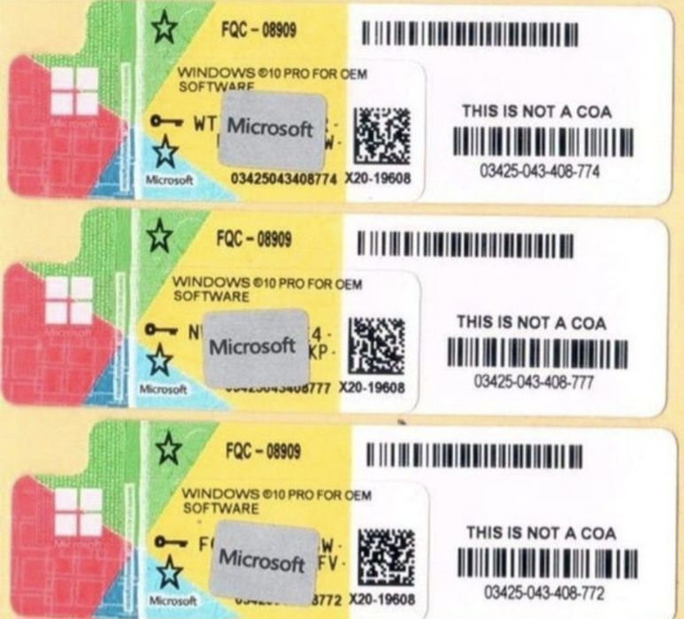 Windows с Стикером 11 Лицензионные ключи