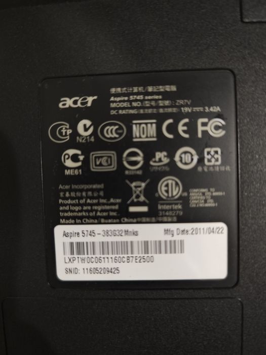 Ноутбук aser aspire