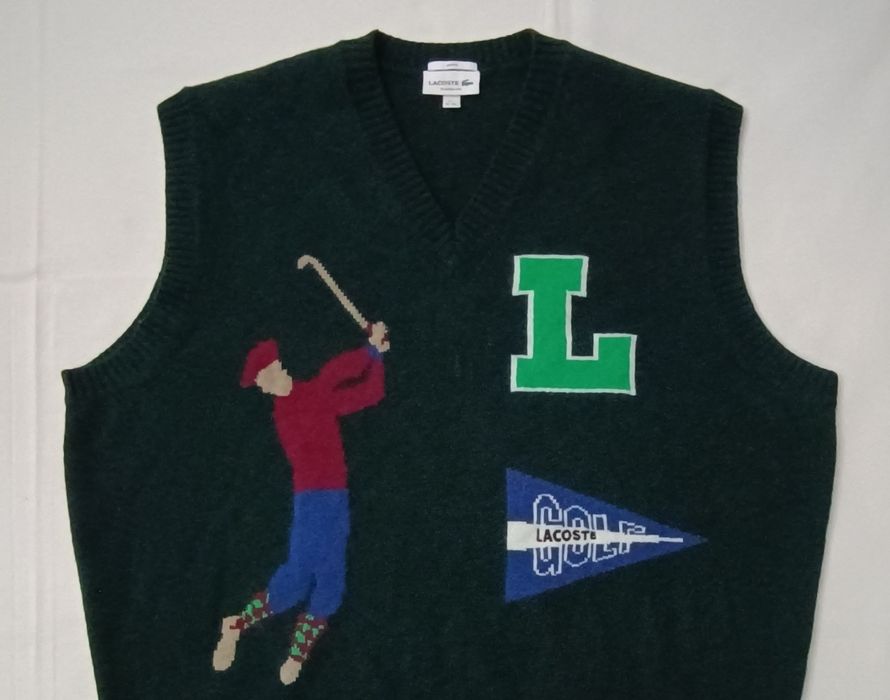 Lacoste Sweater Wool Pullover оригинален вълнен пуловер 2XL топъл елек