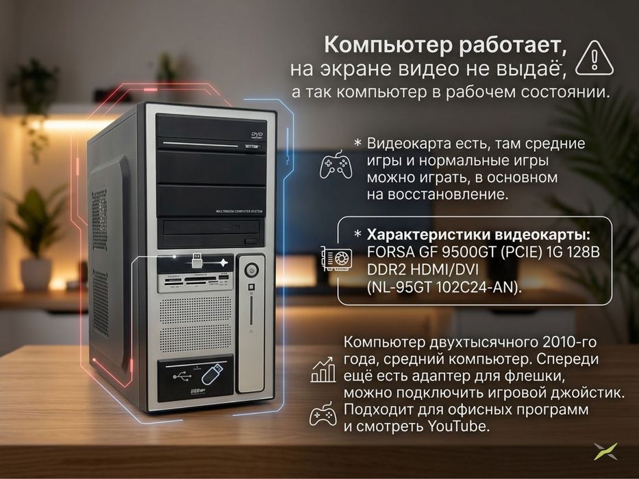 Компьютер  один рабочий и две рабочих