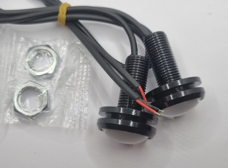 Комплект LED Диодни Дневни светлини 6000К бели, орлово око 23мм