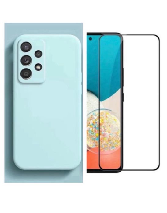 Samsung A51/A71/A52/A72/A36/A56 Husa Silicon Catifea+Folie Sticla 11D