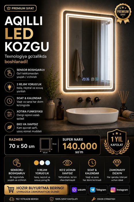 Aqillik kozgu led kozgu 140.000 som