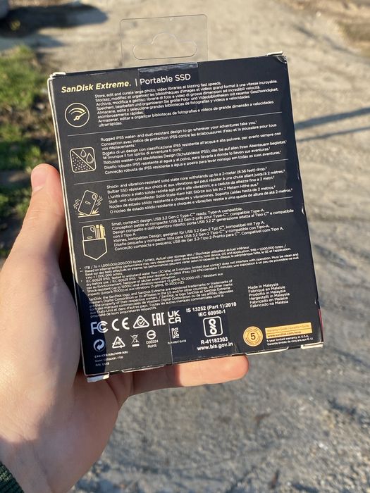 Външен SSD SanDisk Extreme® Portable, 1 TB, USB 3.1