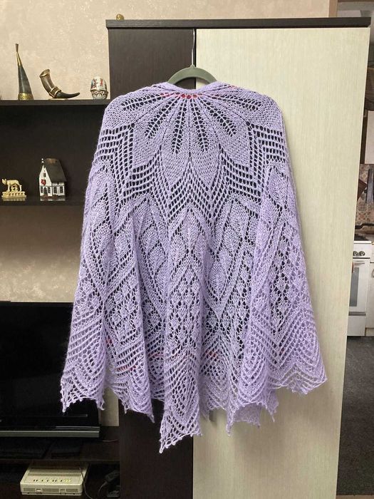 Шаль "Лавандовая", ручная вязка