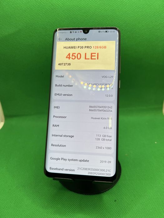 Huawei P30 pro 128/6gb•Amanet Lazar Crangasi•40727