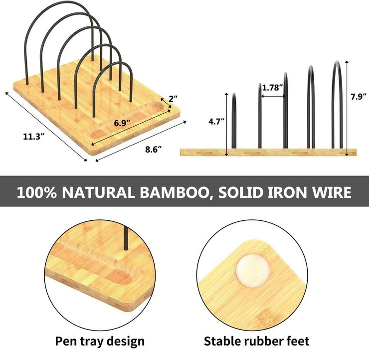 Дървен органайзер за папки, книги, документи, сортер, 5 секции