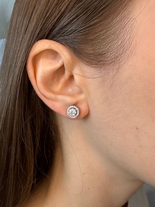 Cercei argint cu Moissanite 0.5ct