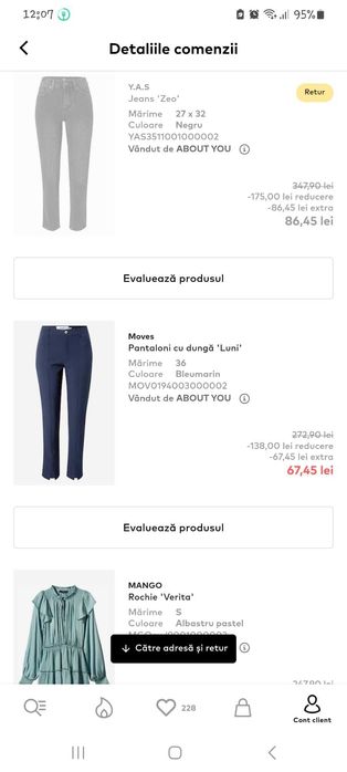 Vand pantaloni Moves bleumarin, marimea 36, noi, fara eticheta