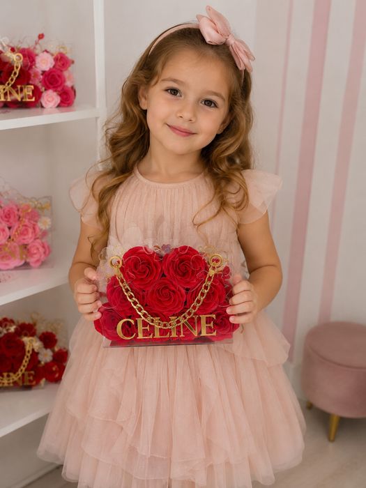 Set mamă și fiică – Genți premium cu trandafiri de săpun – Personalizabile