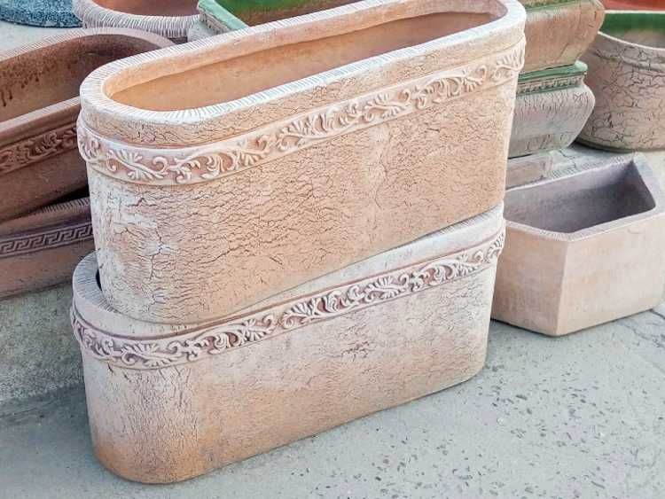 Горшков Прямоугольной Формы С Лепным Декором