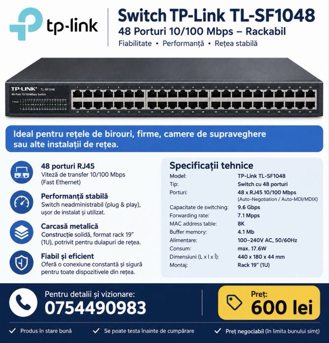 Switch TP-LINK 48 porturi