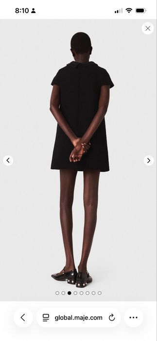 Maje рокля букле със златисти емблематични копчета 2025-26 зима