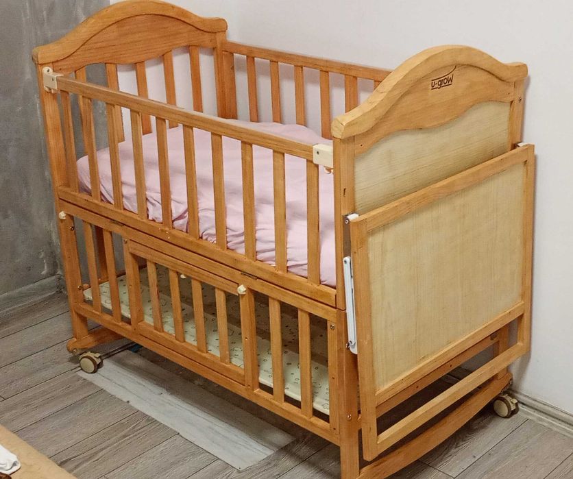 Pătuț de copil cosleeper + saltea+ huse saltea
