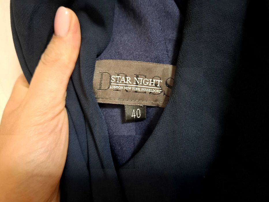 Елегантна тъмно синя рокля Star night ST202-5780. Размер 40