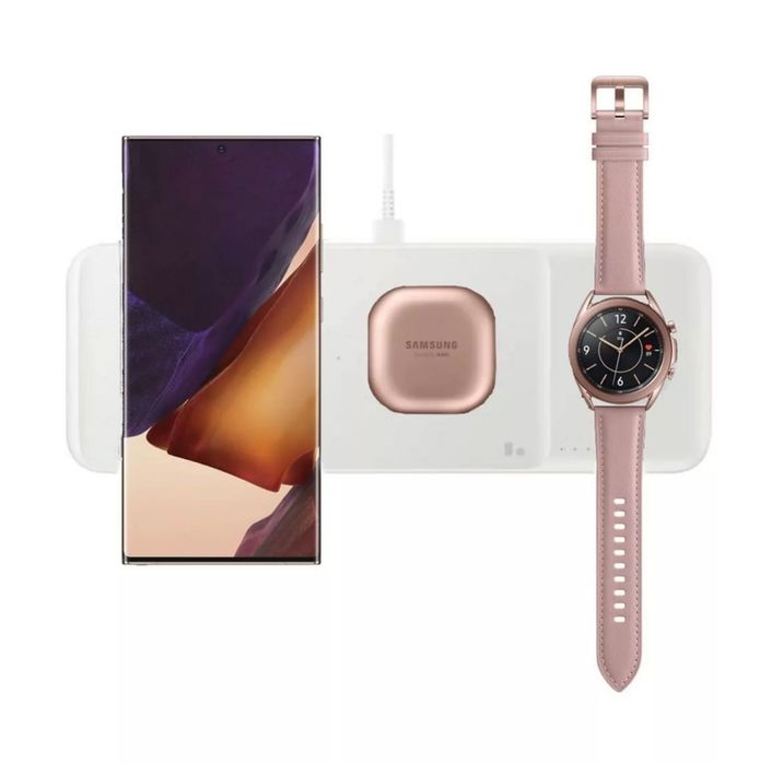Incarcator SAMSUNG original garantie Wireless Fast Charger Trio Alb