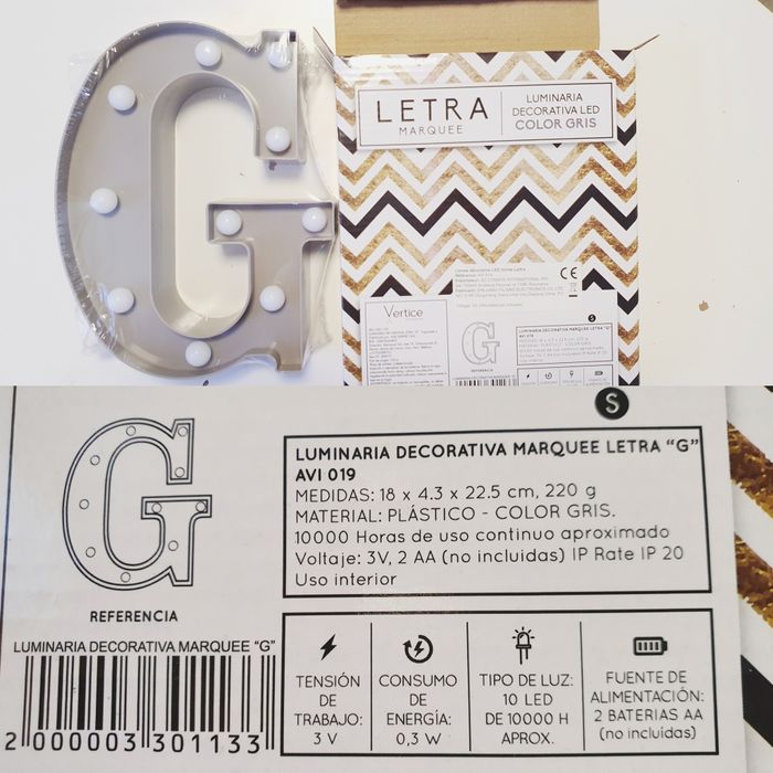 Litere volumetrice, plastic, lumina LED, baterii