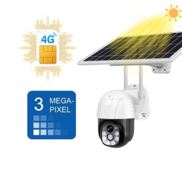 Camera Supraveghere Solara 4G Cartela SIM 3 MP FULL HD Panou Solar