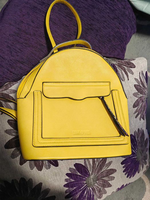 Rucsac dama Lamonza Amber galben 27x23x11 cm