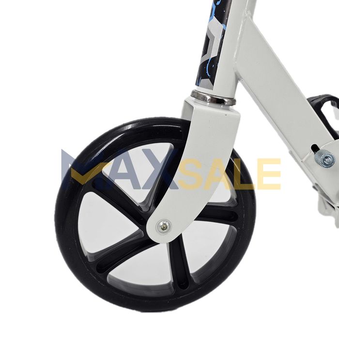 Детска тротинетка сгъваема скутер scooter бяла кръгове алуминиева