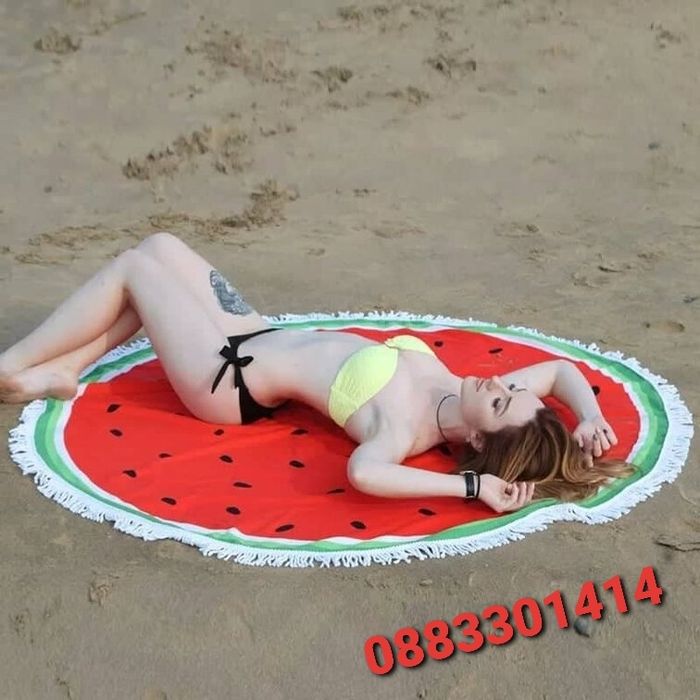 Кръгла плажна кърпа Диня