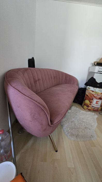 Canapea catifea roz – elegantă și modernă – 190 cm