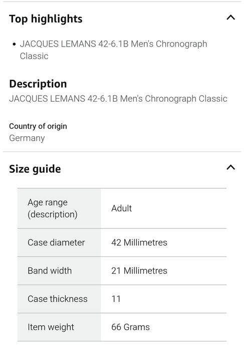 Vând ceas Jacques Lemans