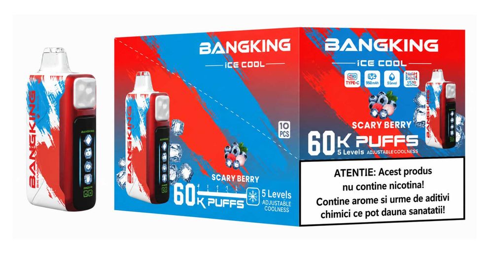 Vape Bang King 60.000 Puffs Ice Cool 2026 (Reglaj Gheata in 5 Trepte)