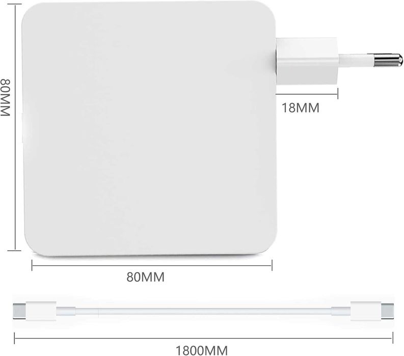 96W USB C зарядно за MacBook Pro/Air, iPad Pro, iPhone, Samsung