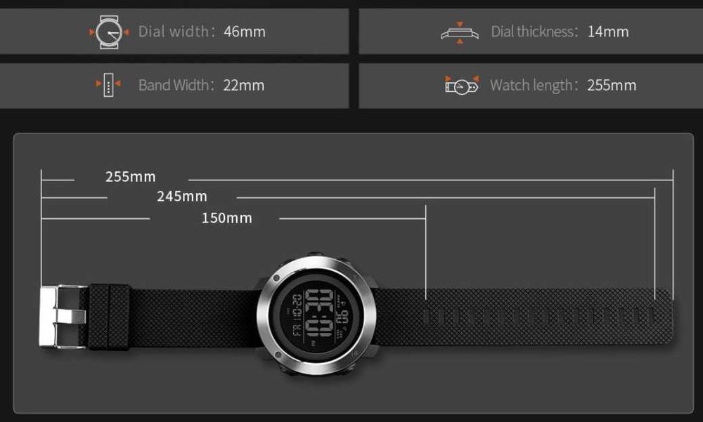 Мужские многофункциональные часы SKMEI модель 1418  (черные)