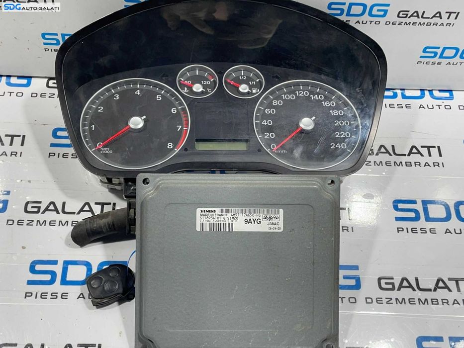Kit Pornire ECU Calculator Motor Siemens Ford Focus 2 1.6 Benzina 2004 - 2010 Cod 4M51-12A650-HG S118934101G [L4304] [L4305]