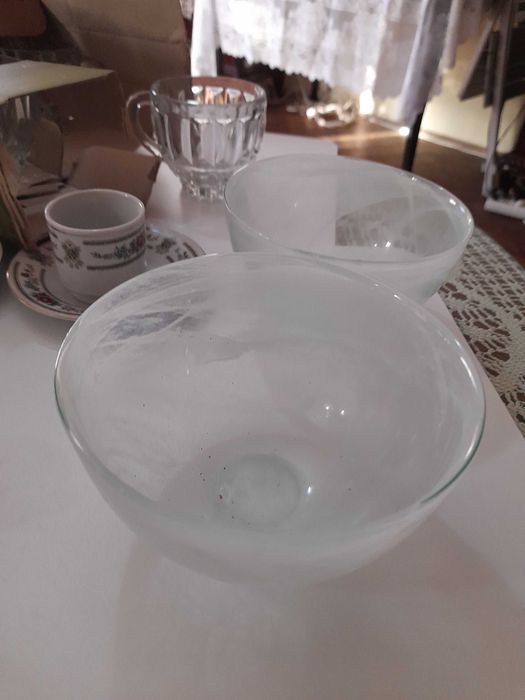 Cesti portelan espresso cu farfurie cesti cafea/ceai sticla  bol sticla mata anii'80