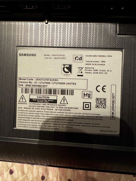 Televizor Smart LED Samsung UE43TU7072 - 108 cm, Ultra HD 4K