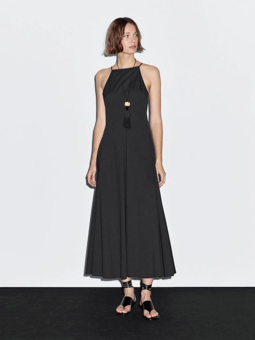 Massimo Dutti дълга черна рокля
