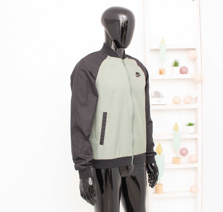 Nike оригинално мъжко яке bomber черно зелено колежанско М
