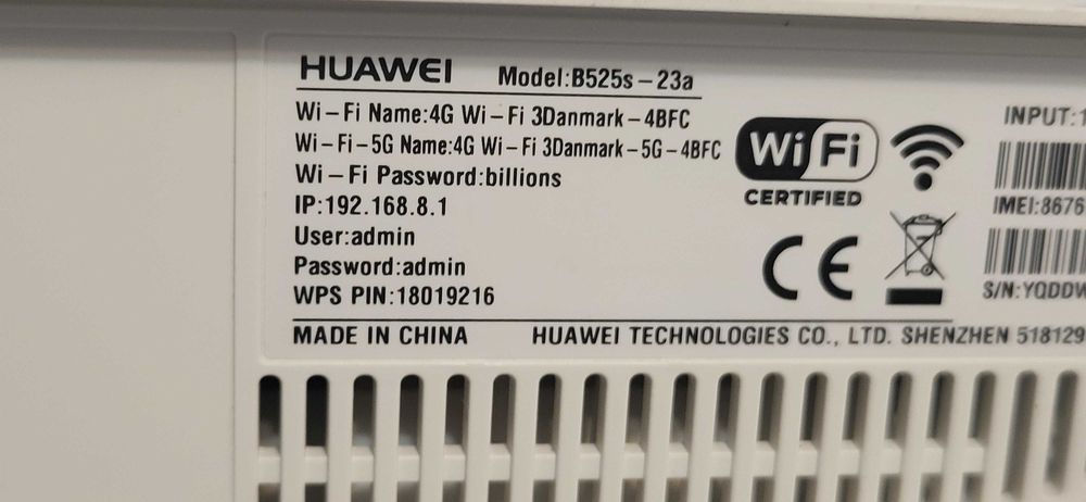 Huawei Router B525s-23a  4G LTE Cat 6, 300 Mbps download și 50 Mbps upload liber de retea se poate testa verifica