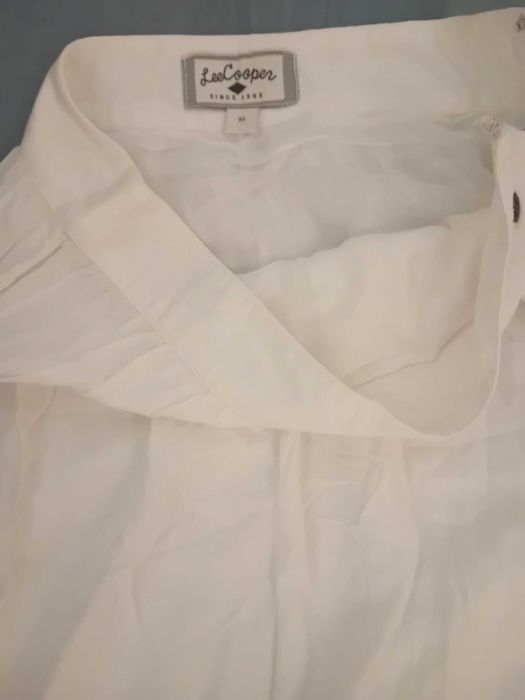 Дълга бяла лятна пола XS