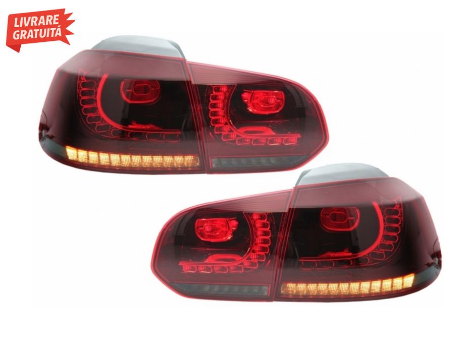 Bara Spate si Stopuri Full LED Rosu Fumuriu VW Golf 6 VI (2008-2013) R