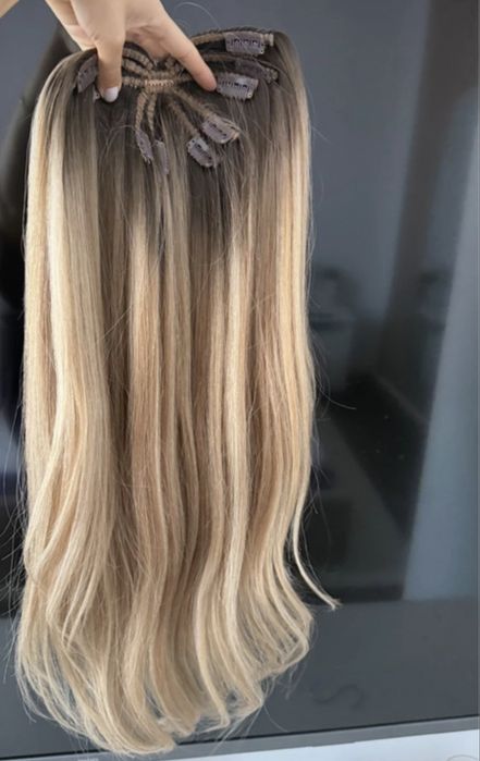 Extensii iExtensions Spider 50 cm, 230g, Blond Balayage - NOI, Nepurtate